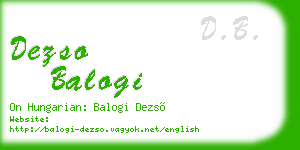 dezso balogi business card