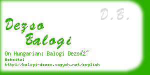 dezso balogi business card